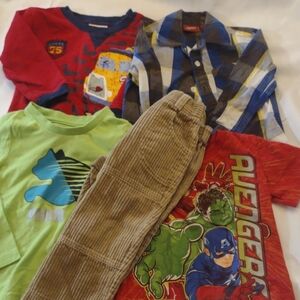Boys Clothing Bundle | 4 Shirts & Pair Of Cords | Size 2T